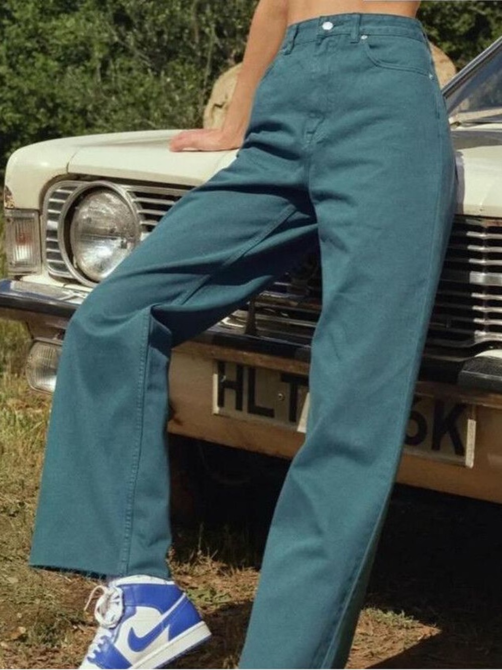 Glassons green wide leg jeans